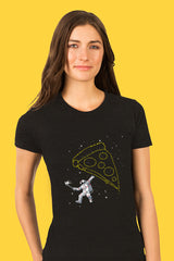 ZillaMunch Tee - Pizza Gastronaut - Women - Vintage Black