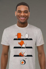 ZillaMunch Tee - Sushi Roll - Men - Heather Grey