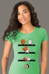 ZillaMunch Tee - Sushi Roll - Women - Kelly Green