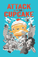 ZillaMunch Poster - Attack Of The 50 Ft. Cupcake - Blue
