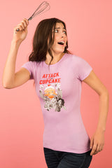 ZillaMunch Tee - Attack of the 50ft Cupcake - Women - Vintage Lilac 