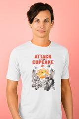 ZillaMunch Tee - Attack of the 50ft Cupcake - Men - Heather White