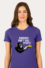 ZillaMunch Tee -  Bananas Don't Kill People - Women - Purple Rush