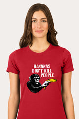 ZillaMunch Tee -  Bananas Don't Kill People - Women - Red