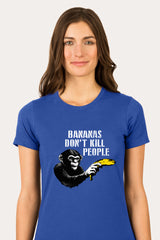 ZillaMunch Tee -  Bananas Don't Kill People - Women - Royal