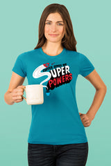 ZillaMunch Tee - Coffee Gives Me Super Powers - Women - Teal