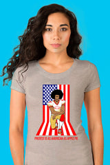 ZillaMunch Tee - Protest Is As American As Apple Pie - Women - Heather Gray